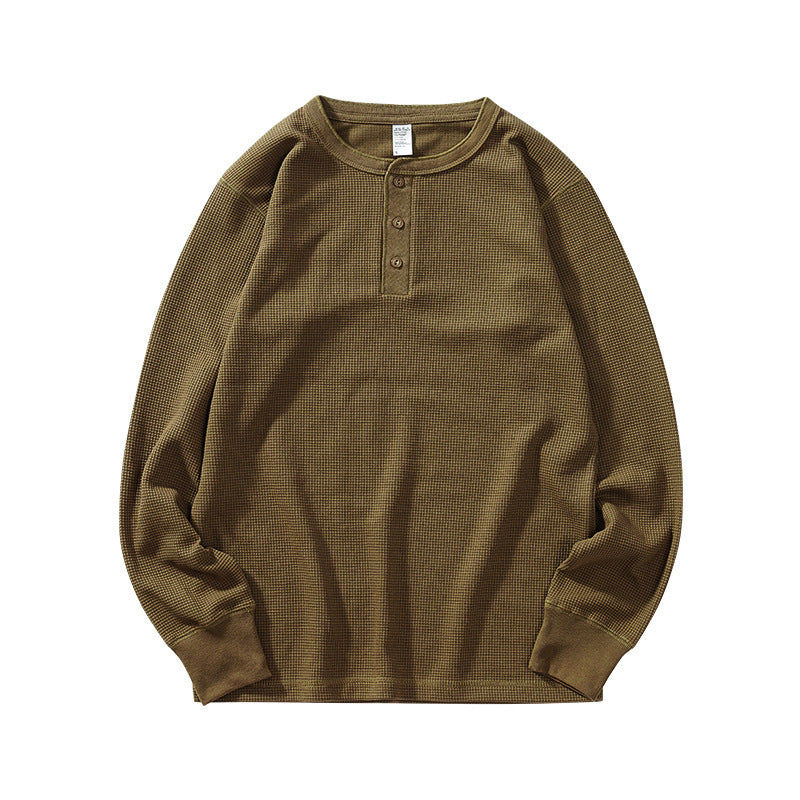 Mens Loose-fit Casual Comfortable Versatile Long-sleeve Crew Neck