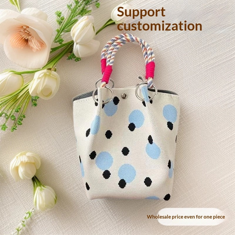 Knitted Tote Bag Commuter-friendly Handbag Simple Style
