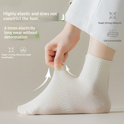 Mid-calf Solid-color Ankle Socks For Spring And Autumn Summer Style