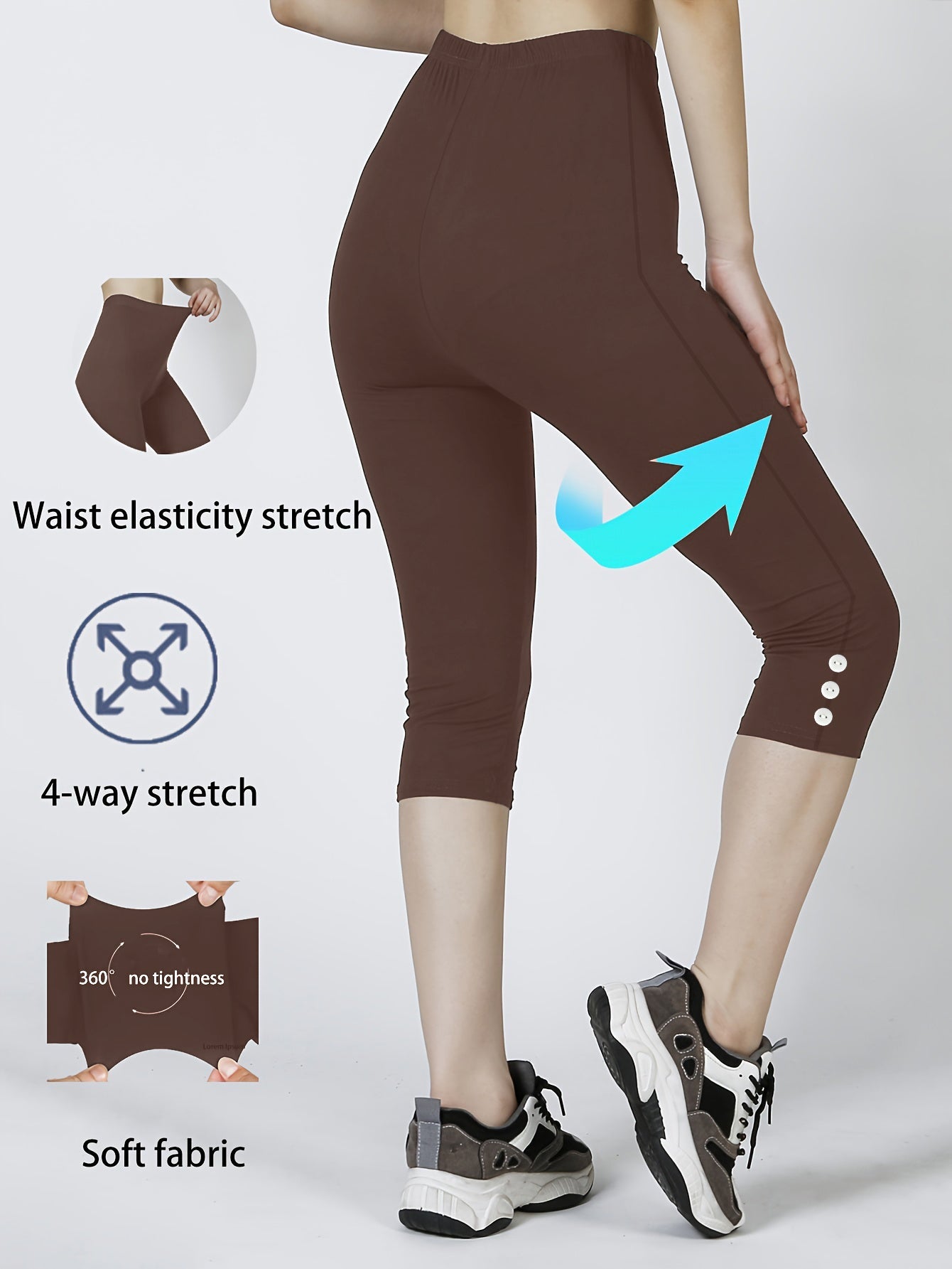 Capri Leggings For Women High Waisted Capris Tummy Control Yoga Pants With Pockets Workout Cycling Tights