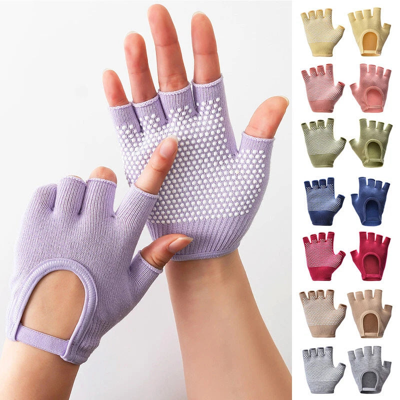 Non-slip Aerial Yoga Cotton Breathable Half-finger Gloves