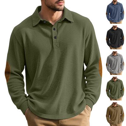 Cross-border Foreign Trade Jacquard Sweatshirt, New Amazon Spring & Autumn Men's Loose Pullover With European & American Style Collar And Elbow Pads