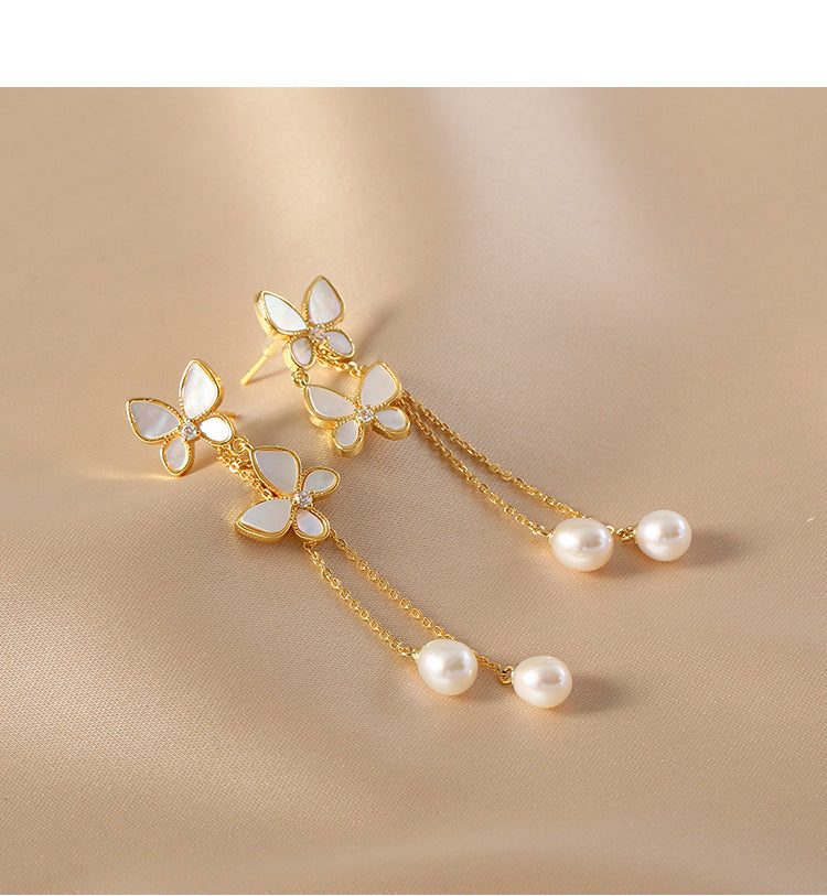 Trendy Sweet Butterfly Tassel Earrings