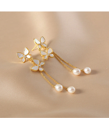 Trendy Sweet Butterfly Tassel Earrings