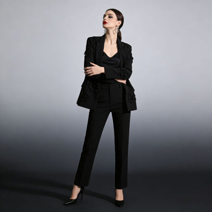 Three-dimensional Floral Blazer For Women