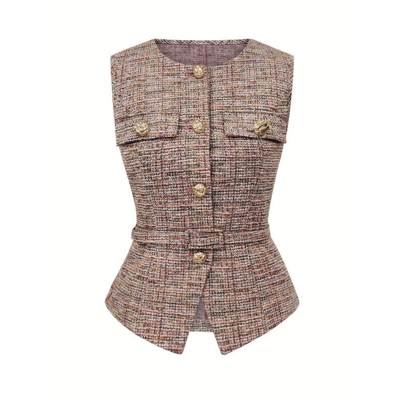 Waist-Cinching Belted Cardigan Vest