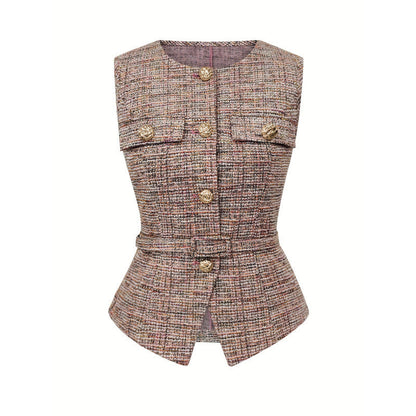 Waist-Cinching Belted Cardigan Vest