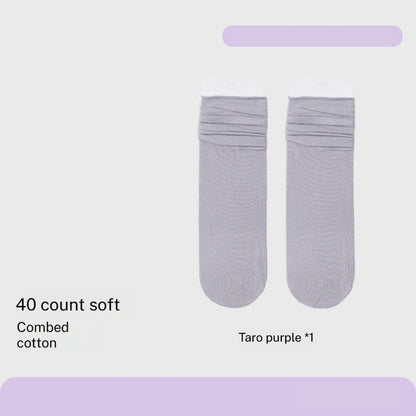 Combed Cotton Sweat-absorbent Deodorant Solid-color Knee-high Socks