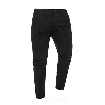 Mens Slim-fit Casual Pants Solid Color