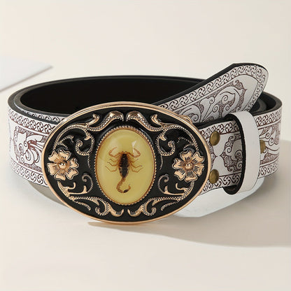 Creative Casual Patterned Scorpion Leather Belt For Men