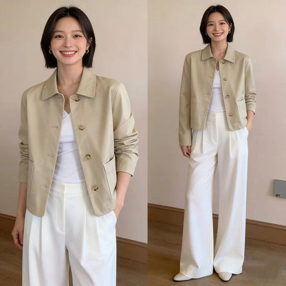 Japanese-style Minimalist Short Elegant Coat For Women
