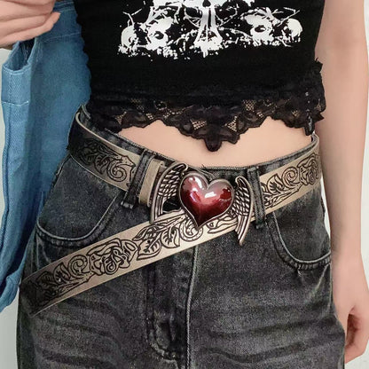 Hip-hop Punk Style Heart Wing Belt