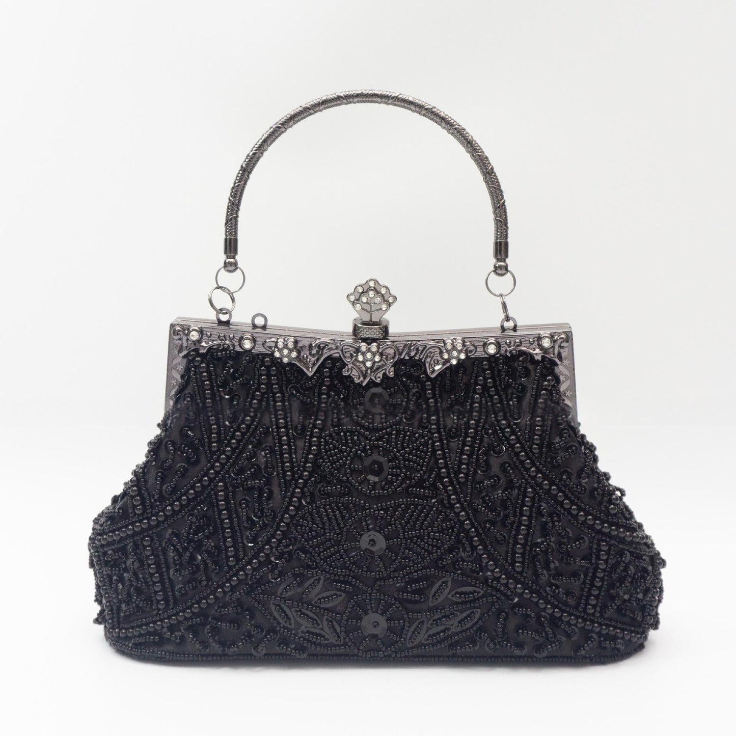 Vintage Handmade Beaded Embroidery Evening Bag For Gowns