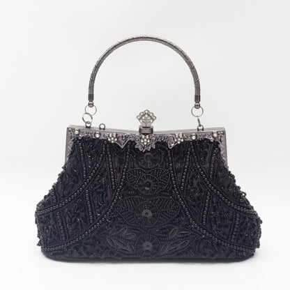 Vintage Handmade Beaded Embroidery Evening Bag For Gowns