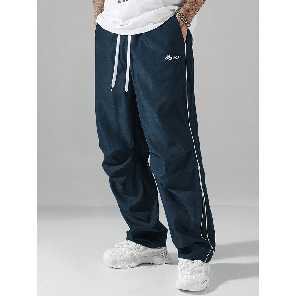 Mens Loose-Fit Straight-Leg Sports Casual Pants