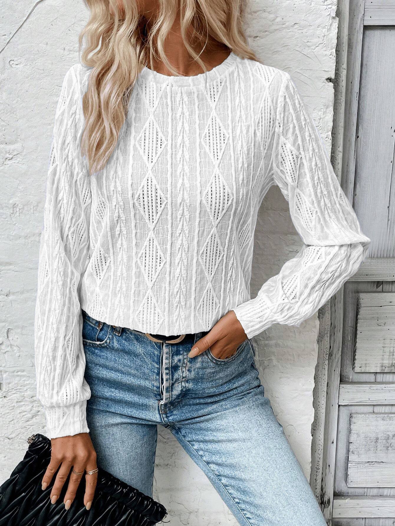 Women's Tops Amazon New Autumn And Winter Back-Button Single-Button Long-Sleeve Round-Neck Casual T-Shirt For Women
