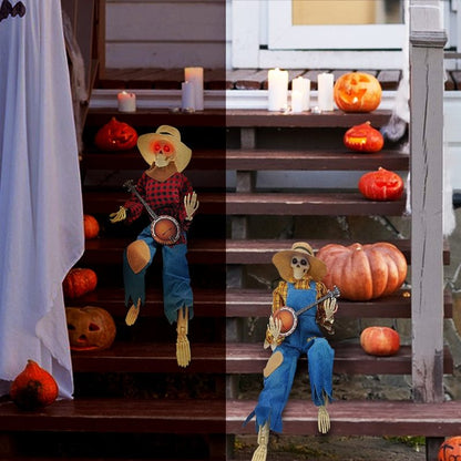 Luminous Skull Skeleton Decoration - Glowing Eyes for Halloween