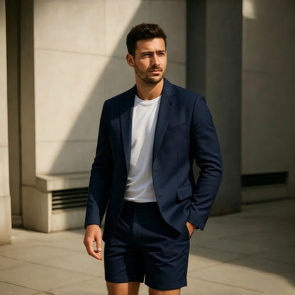 Elegant, Minimalist Short-style Mens Suit Set