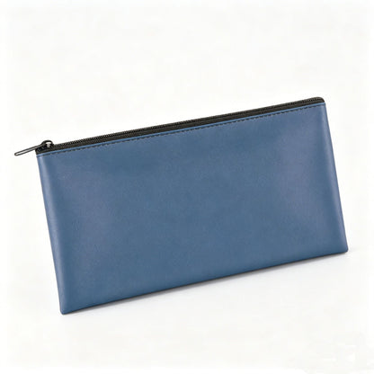 Leather Zip Pouch Minimalist Storage Clutch Bag