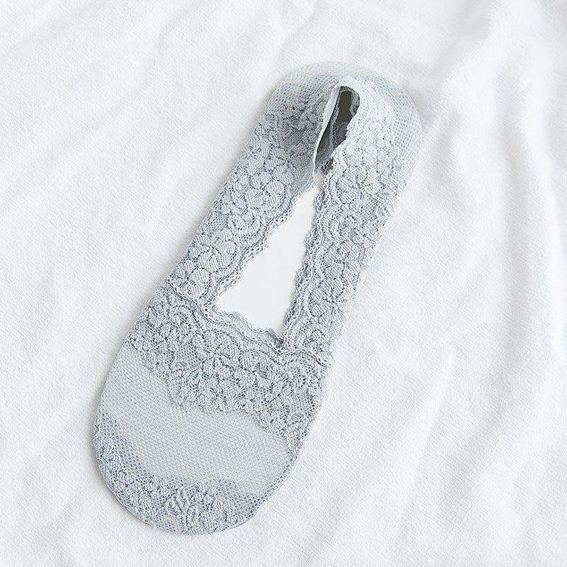 Womens Thin Lace Invisible Sweat-absorbing Socks