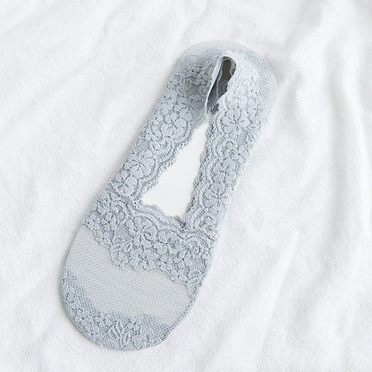 Womens Thin Lace Invisible Sweat-absorbing Socks