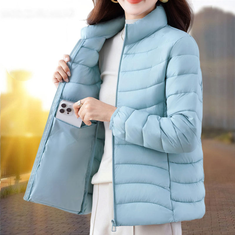 Womens Cotton-padded Coat For Winter Relaxed-fit Outerwear For Middle-aged