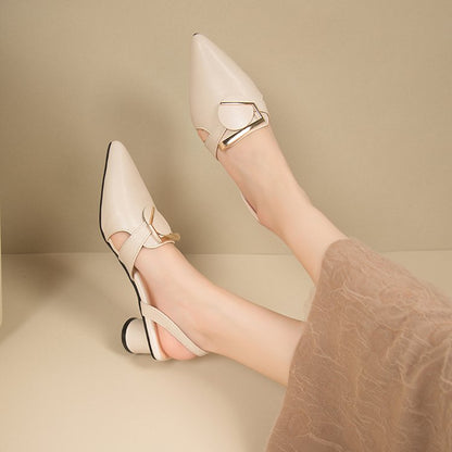 Closed Toe High Heel Sandals, New Summer Block Heel Korean Style Black Backless Women Shoes For Dresses