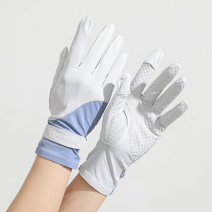 Sunscreen For Women Summer Ice-Feel Two-Finger Cut UV-Protective Thin Gloves