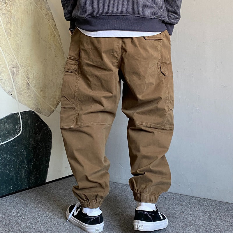 Casual Cargo Pants With Large Pockets Mens Loose-fit And Versatile