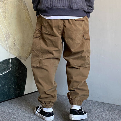Casual Cargo Pants With Large Pockets Mens Loose-fit And Versatile