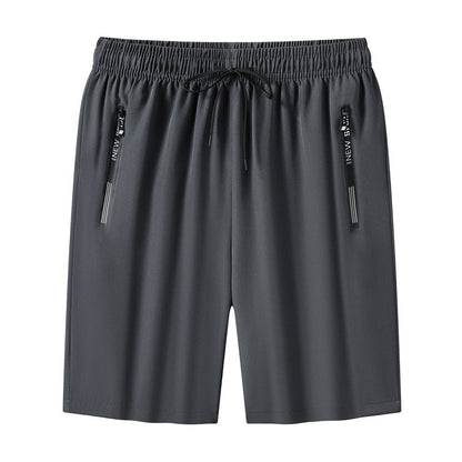 Men's Shorts Summer New Cross-border Ice-cool Four-sided Elastic Outer Wear Pants Casual Sports Pants Ice Silk Beach Pants