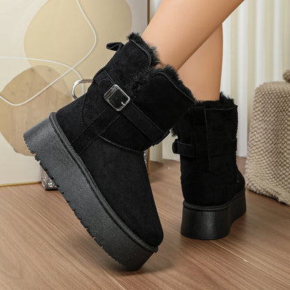 Women's Height-Boosting Platform Knee High Snow Boots, New 2026 Winter Fleece Lined Thickened Long Snow Cotton Boots