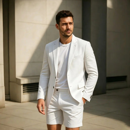 Elegant, Minimalist Short-style Mens Suit Set