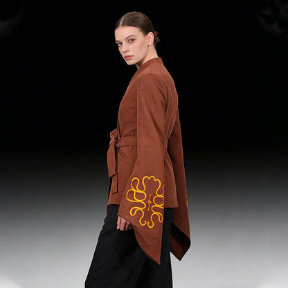 New Stylish Classy And Elegant Embroidered Slim-fit Blazer With Flared Sleeves For Women High-end Sophistication