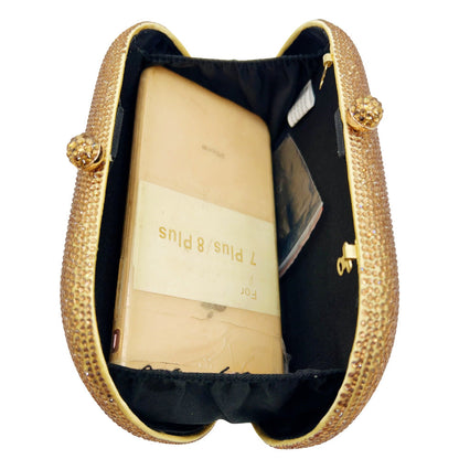 Hot-studded Evening Clutch With A Chain Strap For Banquets