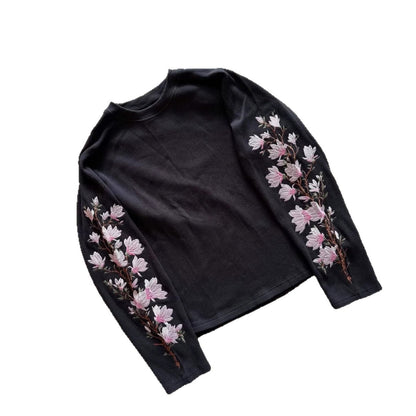 Round-neck Pullover Vintage Streetwear Long-sleeved T-shirt