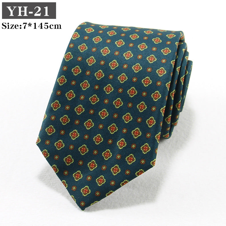 Korean-style Retro Hong Kong style Floral Casual Tie