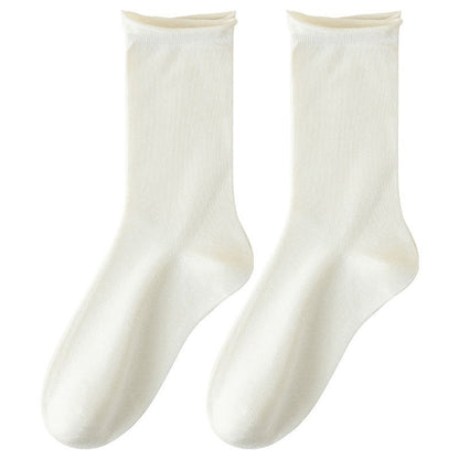 Springsummer Mid-calf Socks For Women Made Of Silk