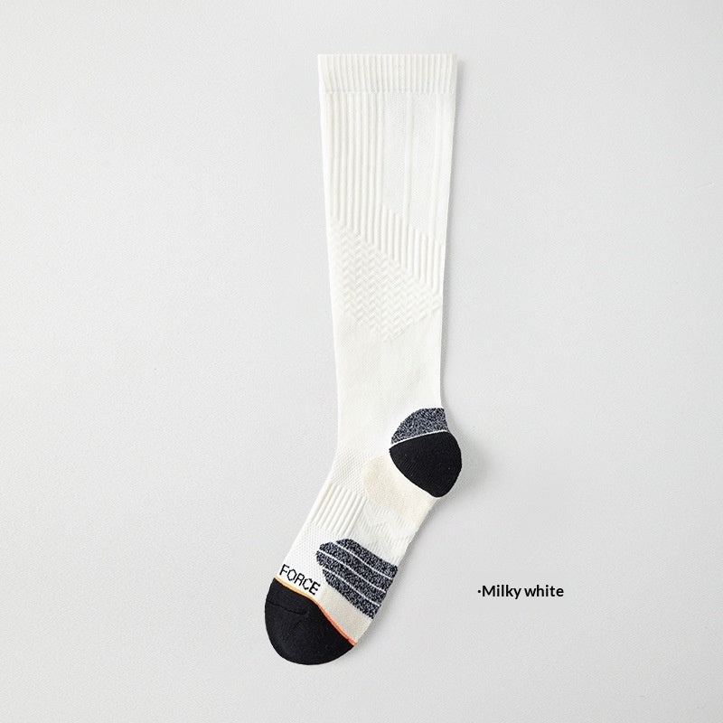 Womens Athletic Calf-length Socks High-top Slimming And Sweat-wicking