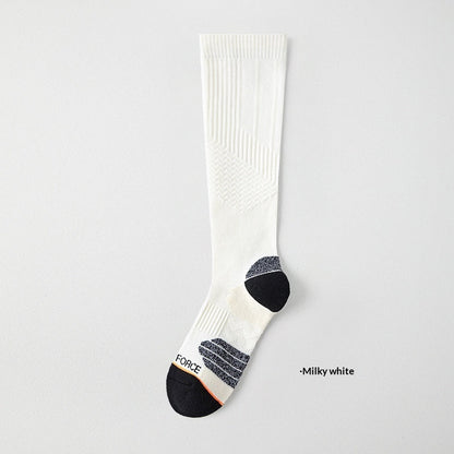 Womens Athletic Calf-length Socks High-top Slimming And Sweat-wicking