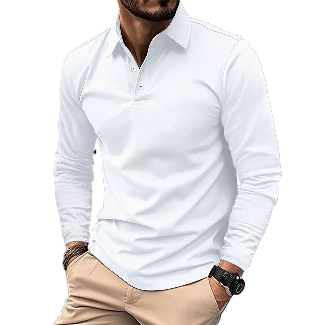 Fashionable Casual Mens Long-sleeve Shirt With A Fawn Embroidery