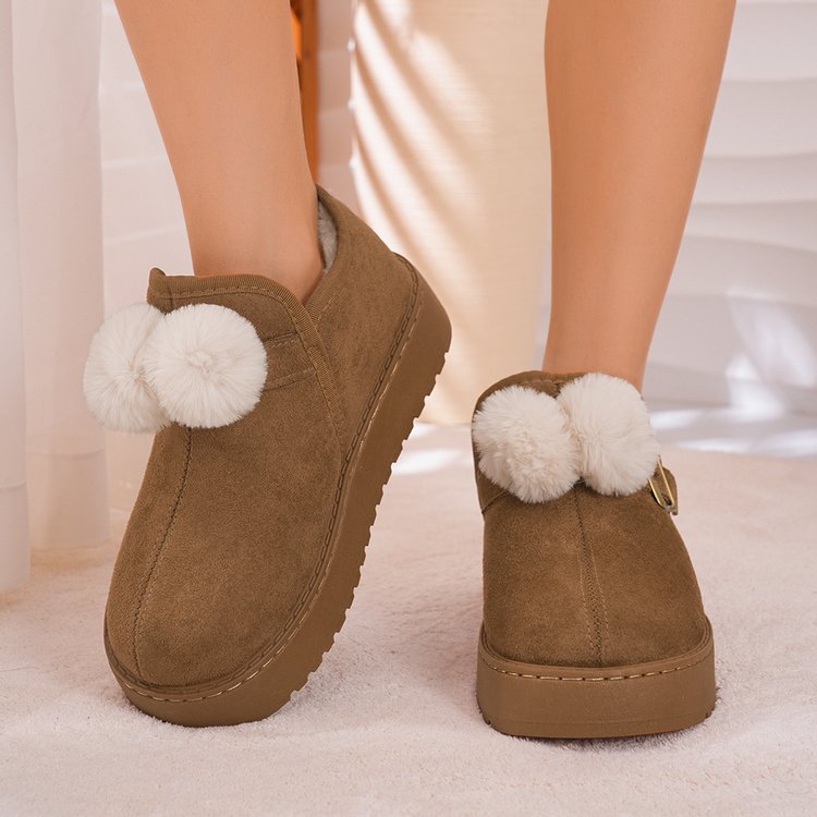 Men & Women Fleece Lined Warm Cotton Slippers, New Autumn Winter Couple Indoor Home Slides, Wearable Outdoors