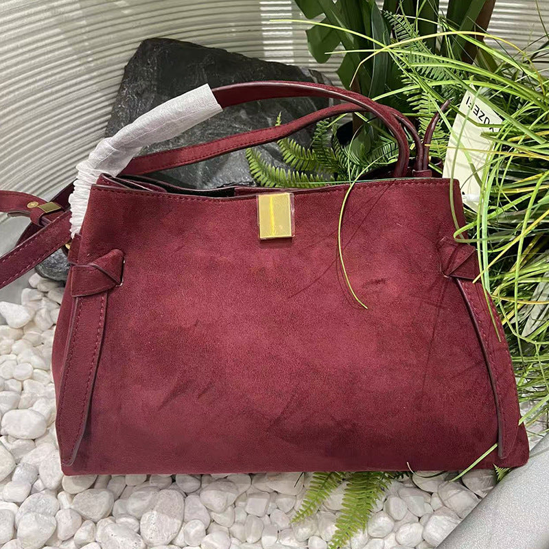 Handbag Fleece Potsticker Paper Bag 2025 New High-end Small Commuter Fleece Handbag Women's Messenger Bag