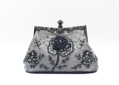 Vintage Handmade Beaded Embroidery Evening Bag For Gowns