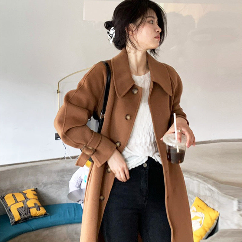 Elegant Commuter Double-Faced Wool Coat