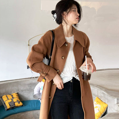 Elegant Commuter Double-Faced Wool Coat