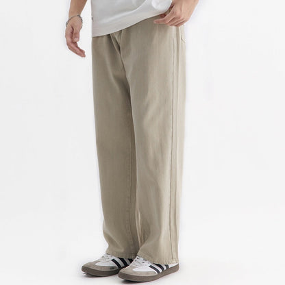Casual American-style Retro Pure Cotton Workwear Pants Wide-leg For Men