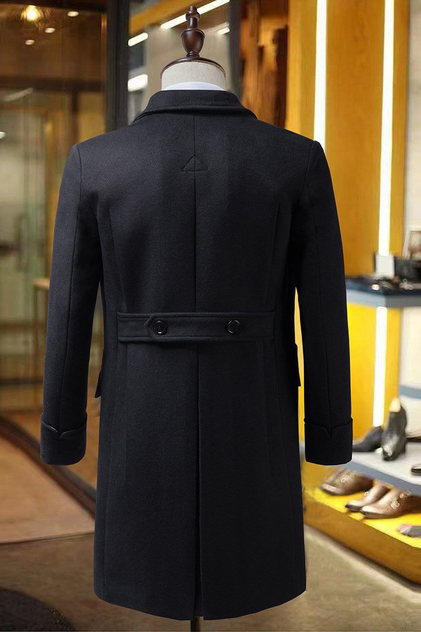 Men's Wool Double-breasted Trench Coat