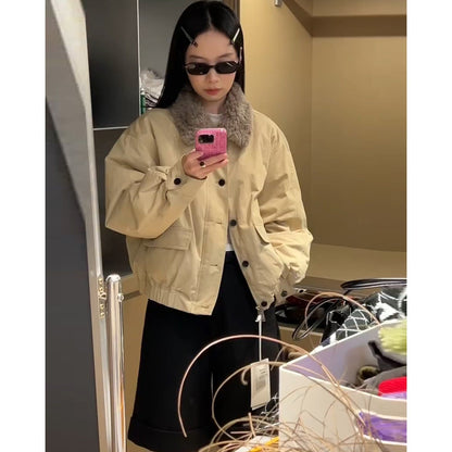 Women's Retro Warm Fur Collar Jacket