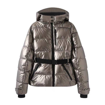 New Multi-color Ski Quilted Hooded Puffer Jacket